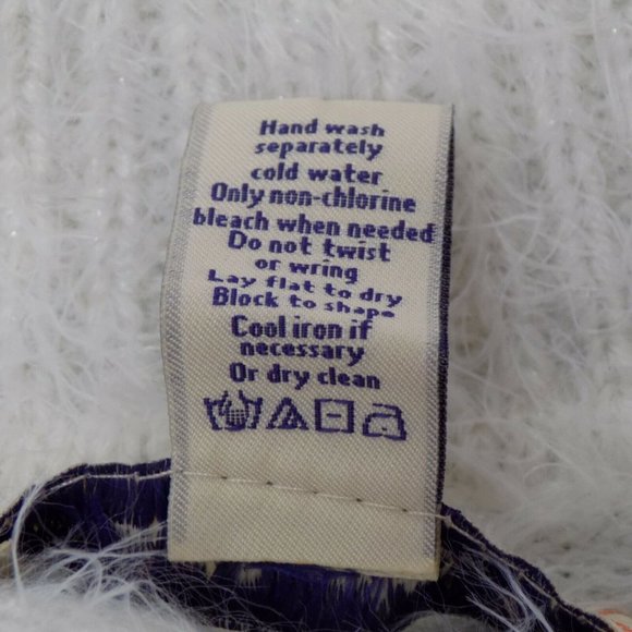 G.H. Bass Co Women Size M Sweater Blue Gray White 1 Button Cardigan Cowl Neck - Picture 4 of 8